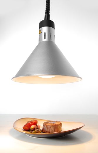 Lampa do podgrzewania potraw wisząca, stożkowa, HENDI, srebrny, 230V/250W, ⌀275x(H)250mm 1
