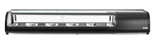 Suši vitrina, Arktic, Talpa: 5x GN 1/2 (H)40 mm (įskaitant indus)., Juodas, 220-240V/190W, 1800x420x(H)265mm 1