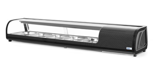 Suši vitrina, Arktic, Talpa: 5x GN 1/2 (H)40 mm (įskaitant indus)., Juodas, 220-240V/190W, 1800x420x(H)265mm 1