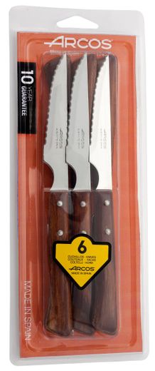 Steak knife – set of 6 pcs., FOREST series, Arcos, FOREST, Wood, 6 pcs., (L)220mm, Serrated 1