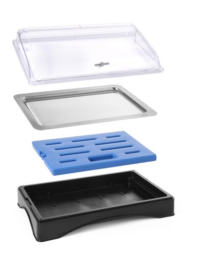 Cooled display with cover - Gastronorm 1/1, HENDI, set, 555x357x(H)175mm 1