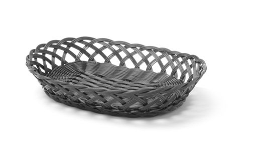 Fonott oldalú kosarak, HENDI, ovális, Fekete, 320x230x(H)55mm 1