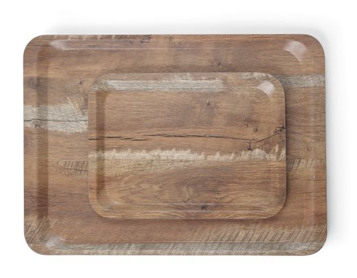 Serving tray with melamine laminate, non slip, with wood design, AmerBox, Wood, 240x340mm 1