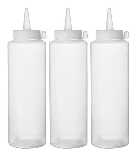 Dávkovací lahve - 3 ks, HENDI, 0,35L, Průhledná, 3 ks, ⌀55x(H)205mm 1