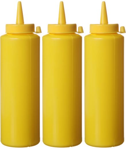 Dispenser bottle set - 3 pcs, HENDI, 0,7L, Yellow, 3 pcs., ⌀70x(H)240mm 1