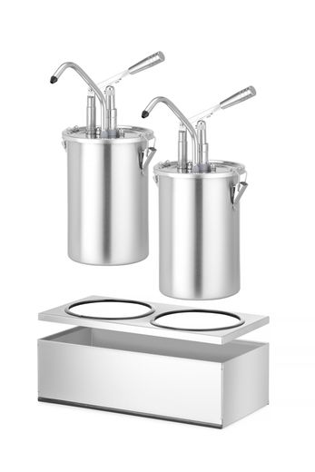 Set: 2 x Stainless steel sauce container with dispenser, HENDI, 9L, 500x235x(H)360mm 1