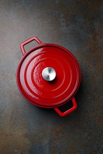 Cast iron casserole enamelled, HENDI, 3,7L, Red, 317x240x(H)105mm, Round 1
