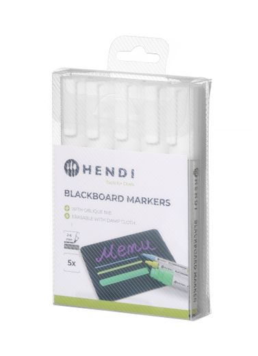 Blackboard markers 6 mm, HENDI, 5 white markers 1