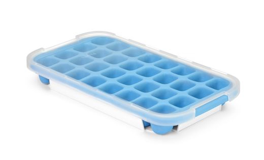 Stampo a cubetti di ghiaccio con coperchio e vassoio inferiore, BarUp, Blu, 337x170mm 1