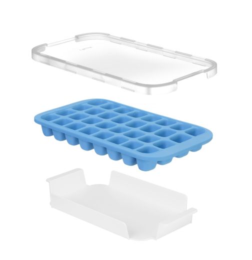 Stampo a cubetti di ghiaccio con coperchio e vassoio inferiore, BarUp, Blu, 337x170mm 1