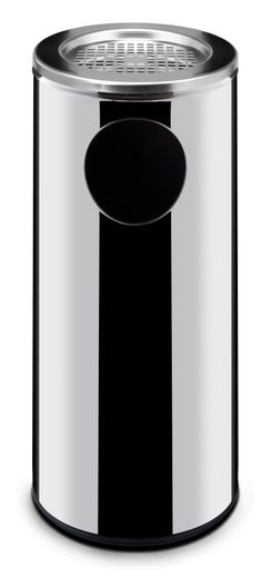 Standing waste bin with ashtray, HENDI, 33L, ⌀240x(H)660mm 1