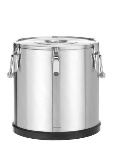 Insulated stainless steel food transport container Kitchen Line., HENDI, Kitchen Line, 50L, Silver, ⌀430x(H)455mm 1