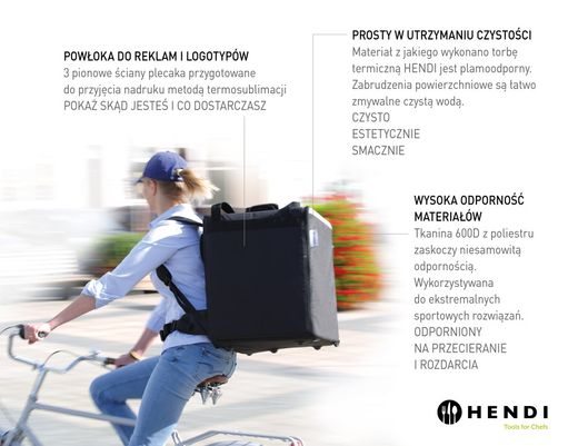 Pizza & food delivery backpack insulated, HENDI, 75,2L, Black, 410x410x(H)480mm 1