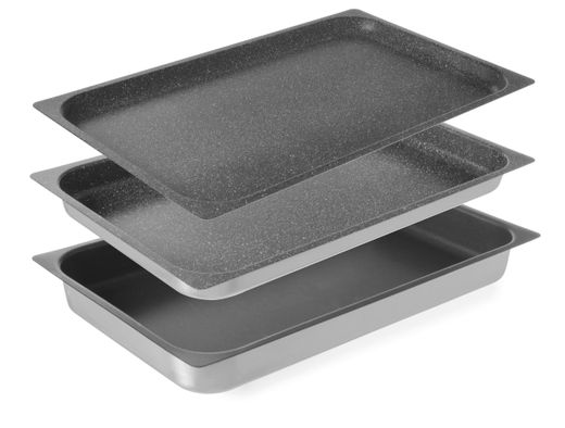 Pojemnik aluminiowy GN 1/1 z powłoką nieprzywierającą, HENDI, GN 1/1, 530x325x(H)65mm 1