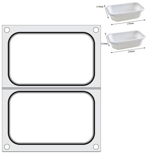 Tray sealer matrix, HENDI, 2x container 178x113 mm 1