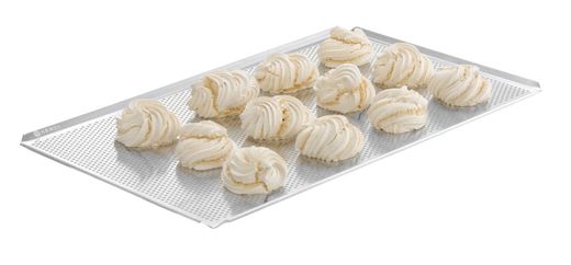 Podnos, perforovaný, 4 okraje, HENDI, Stříbrná, 600x400x(H)10mm, Obdélníkové 1