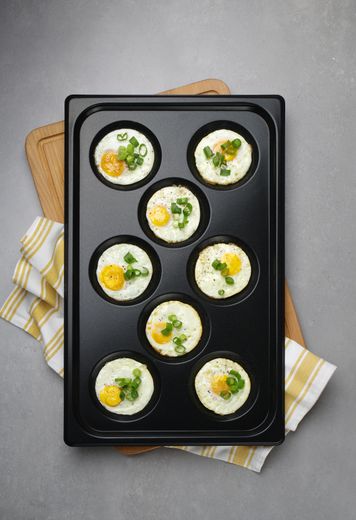 Vassoio con rivestimento antiaderente CONVECTOMAT EGGPLATE, HENDI, GN 1/1, Nero, 530x325x(H)26mm 1