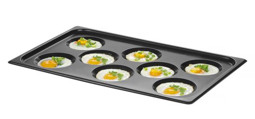 Vassoio con rivestimento antiaderente CONVECTOMAT EGGPLATE, HENDI, GN 1/1, Nero, 530x325x(H)26mm 1