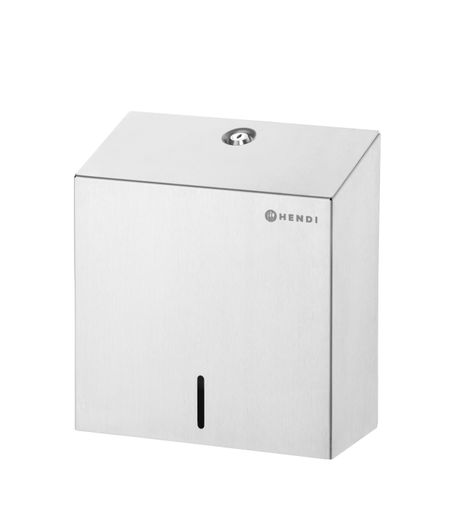 Paper towel dispenser, lockable, HENDI, 500 pieces, Silver, 260x120x(H)270mm 1