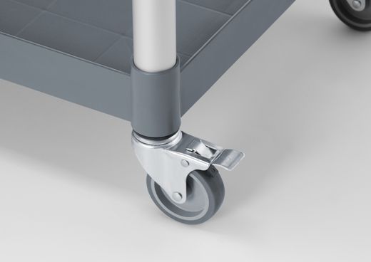 3-shelf polypropylene service cart, large, AmerBox, Includes shelf side panels, 1010x500x(H)960mm 1