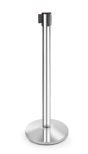 Retractable belt barrier silver, HENDI, post + base, ⌀360x(H)1010mm 1