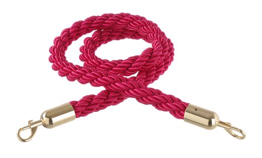 Barrier ropes, HENDI, red with polished hook, Red, (L)1500mm 1