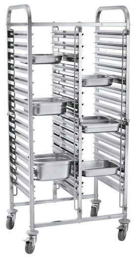 Vozík na prepravu nádob – dvojitý 30x GN 1/1, HENDI, 798x610x(H)1710mm 1