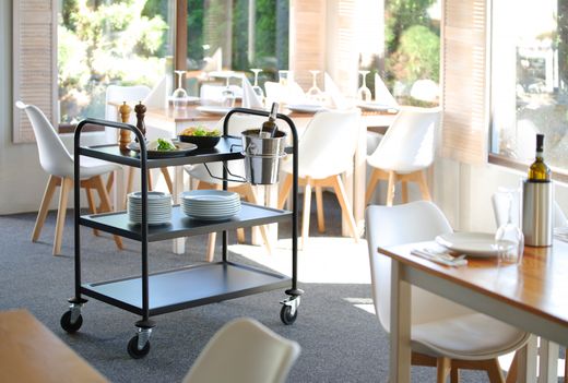 Serving trolley matt black, HENDI, 905x585x(H)945mm 1