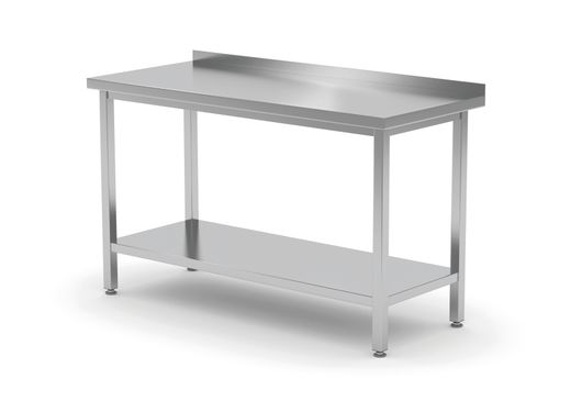 Wall table with shelf – bolted, depth 600 mm, HENDI, Profi Line, 1000x600x(H)850mm 1