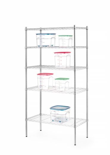 Storage rack with 5 shelves, HENDI, Chrome, 910x455x(H)1830mm 1