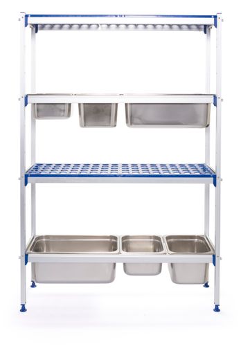 Aluminium storage rack for GN containers, HENDI, 1120x355x(H)1685mm 1