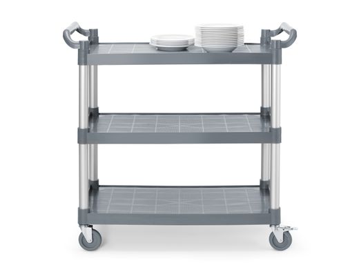 3-shelf polypropylene service cart, large, AmerBox, 1010x500x(H)960mm 1