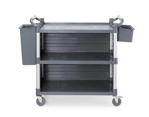 3-shelf polypropylene service cart, large, AmerBox, Includes shelf side panels, 1010x500x(H)960mm 1