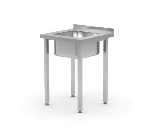 Izlietnes galds, skrūvēts, HENDI, Kitchen Line, izlietnes bļoda vidū, 600x600x(H)850mm 1
