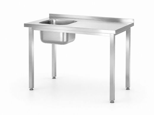 Stôl s drezom, skrutkovaný, HENDI, Kitchen Line, 1000x600x(H)850mm 1