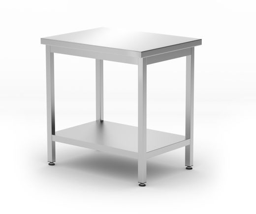 Keskmine laud riiuliga - poltidega, sügavus 600 mm, HENDI, Kitchen Line, 800x600x(H)850mm 1
