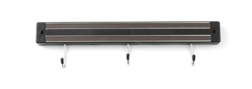 Knife magnet with hooks, HENDI, 3 hooks, Black, (L)340mm 1