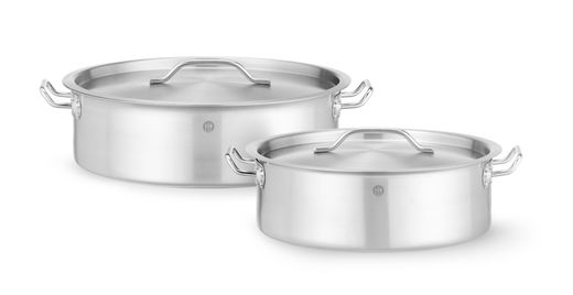 Low pot with lid, HENDI, 10,8L, ⌀360x(H)110mm, Round 1