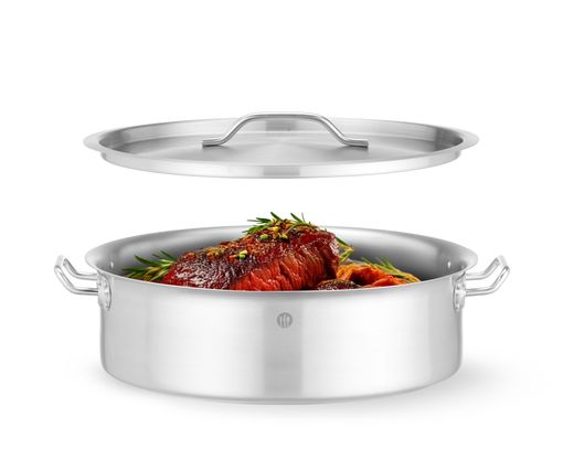 Low pot with lid, HENDI, 10,8L, ⌀360x(H)110mm, Round 1