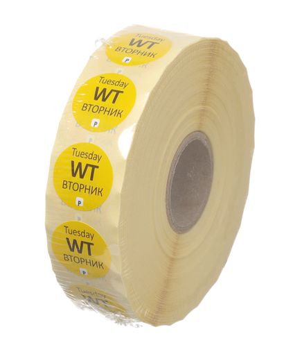 Food safety daily stickers – disposable, HENDI, 2000 pcs. roll, 2000 pcs., ⌀19xmm 1