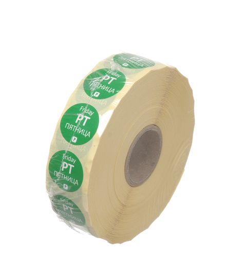 Food safety daily stickers – disposable, HENDI, 2000 pcs. roll, 2000 pcs., ⌀19xmm 1