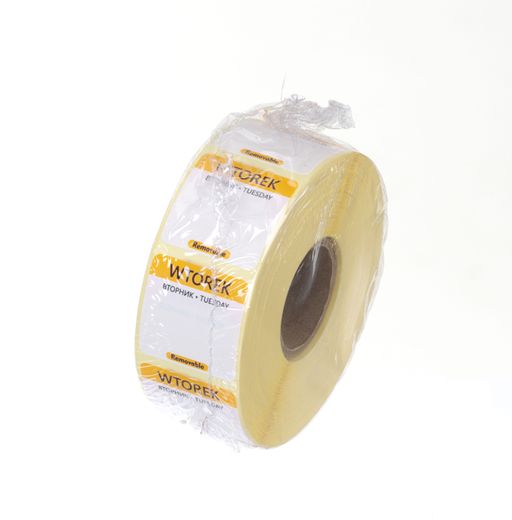 Etykiety Food Safety na każdy dzień tygodnia – wielorazowe, HENDI, Wtorek, żółty, 1000 szt., 25x25mm 2