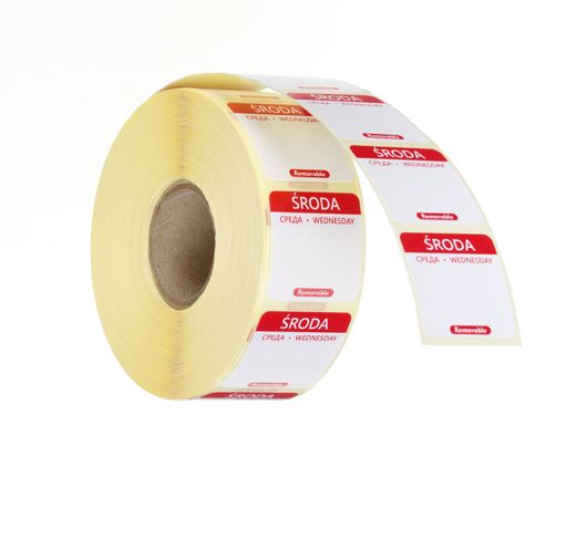 Daily food safety labels, multi-use, easy removable, HENDI, 1000 pcs. roll, Red, 1000 pcs., 25x25mm 1