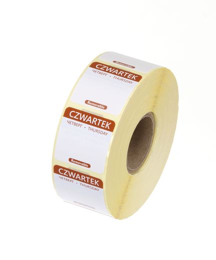 Reusable daily food safety stickers, HENDI, 1000 pcs. roll, Brown, 1000 pcs., 25x25mm 2