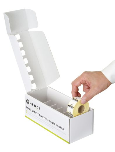 Zestaw etykiet wielorazowych Food Safety na każdy dzień tygodnia z podajnikiem, HENDI, 240x80x(H)100mm 1