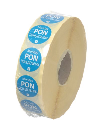 Etykiety Food Safety na każdy dzień tygodnia – jednorazowe - RO, BG, EN, HENDI, Poniedziałek, 2000 szt., ⌀85x45000mm 1