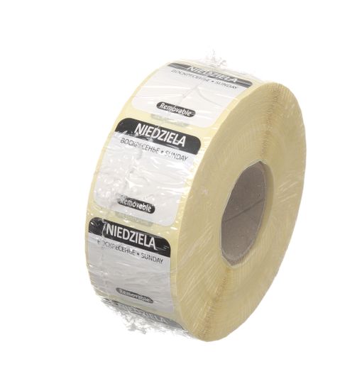 Etykiety Food Safety na każdy dzień tygodnia – wielorazowe - RO, BG, EN, HENDI, Niedziela, 1000 szt., 25x25mm 1