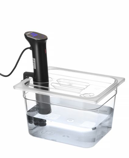 Lid for GN containers with sous vide stick recess, HENDI, GN 1/2, Transparent, 265x325mm 1