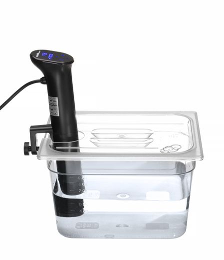 Lid for GN containers with sous vide stick recess, HENDI, GN 1/2, Transparent, 265x325mm 1