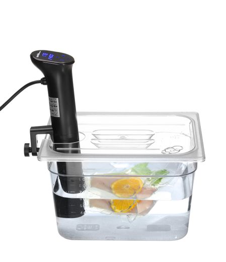 Lid for GN containers with sous vide stick recess, HENDI, GN 1/2, Transparent, 265x325mm 1